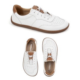 Kampol Zapatos de cuero minimalistas descalzos 500/b blanco 4
