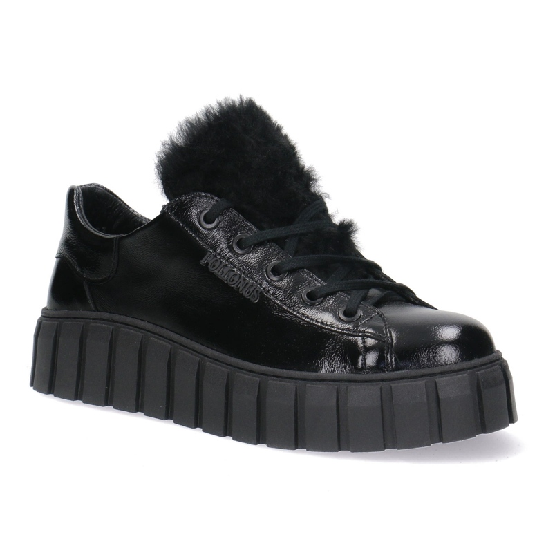 Zapatos de cuero para mujeres Pollonus Black Pour 5-1578-005 negro 1