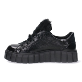 Zapatos de cuero para mujeres Pollonus Black Pour 5-1578-005 negro 2