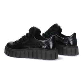 Zapatos de cuero para mujeres Pollonus Black Pour 5-1578-005 negro 4