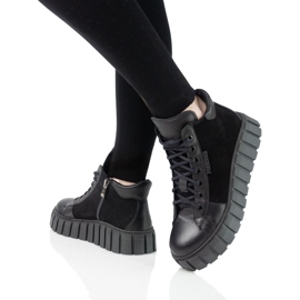 Zapatos de cuero para mujeres Pollonus Black Face 5-1575-004 negro 4