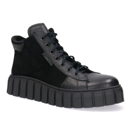 Zapatos de cuero para mujeres Pollonus Black Face 5-1575-004 negro 6