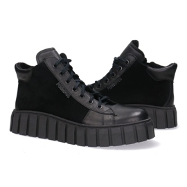 Zapatos de cuero para mujeres Pollonus Black Face 5-1575-004 negro 8