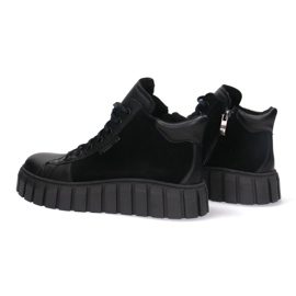 Zapatos de cuero para mujeres Pollonus Black Face 5-1575-004 negro 9