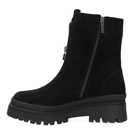 Trabajadores de cuero para mujeres Pollonus Black Velor 5-1601-001 negro 2