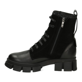 Polbut Botas de cuero aisladas para mujeres Pollonus Black Verona+Velor 5-1583-002 negro 3
