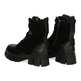 Polbut Botas de cuero aisladas para mujeres Pollonus Black Verona+Velor 5-1583-002 negro 4
