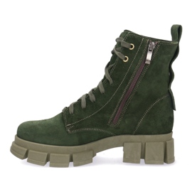 Polbut Botas de cuero para mujeres Pollonus Green Velor 5-1583-004 verde 2