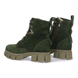 Polbut Botas de cuero para mujeres Pollonus Green Velor 5-1583-004 verde 4