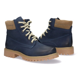 Polbut Zapatos de cuero para mujeres azul marino de mujeres 5-0739-028 3