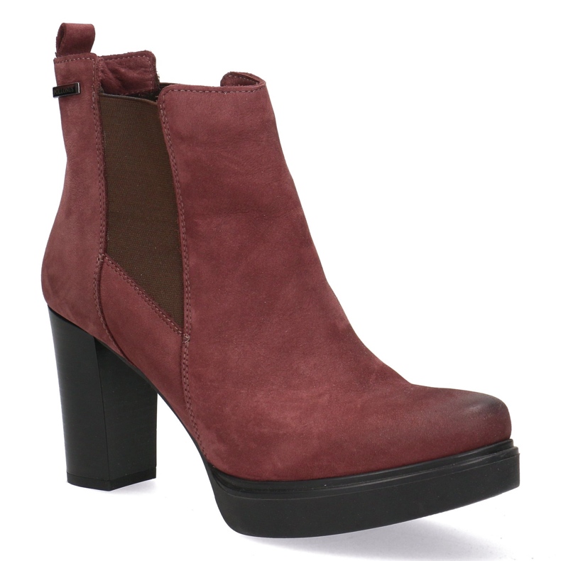 Polbut Tacones de cuero para mujeres Pollonus Borgoña 5-0871-011 rojo 1