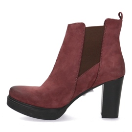 Polbut Tacones de cuero para mujeres Pollonus Borgoña 5-0871-011 rojo 2