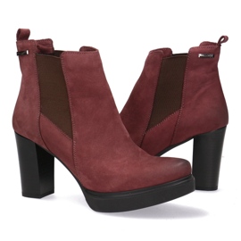 Polbut Tacones de cuero para mujeres Pollonus Borgoña 5-0871-011 rojo 3