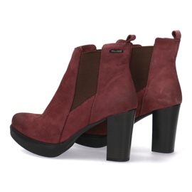 Polbut Tacones de cuero para mujeres Pollonus Borgoña 5-0871-011 rojo 4