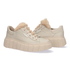 Zapatos de cuero para mujeres Pollonus vainilla Verona 5-1616-001 beige 3