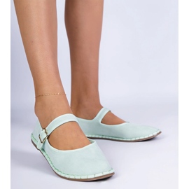 Ballerinas de mujeres verdes con cierre 1