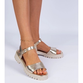 Sandalias de oro con lúculas doradas dorado 1