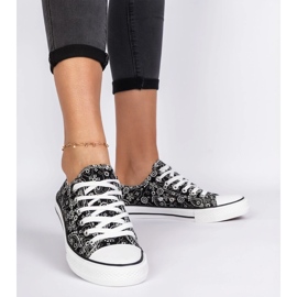 Zapatillas de deporte de material de mujeres negras en estilo azteca negro 5