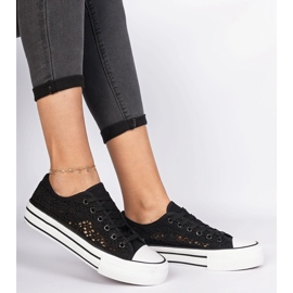 Zapatillas de zapatillas negras para mujeres negro 2