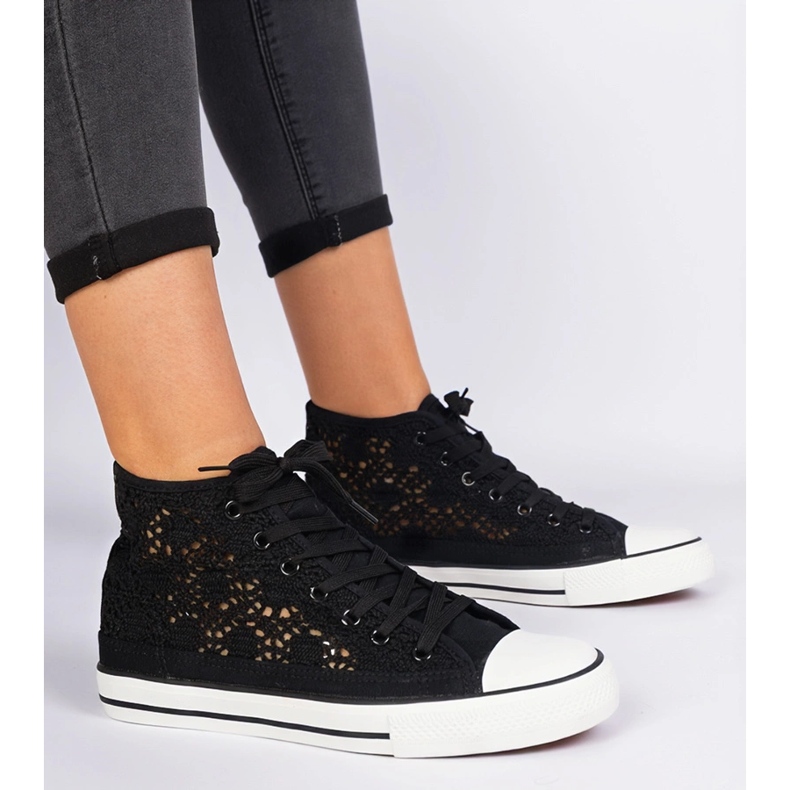 Zapatillas de zapatillas negras para mujeres negro 1