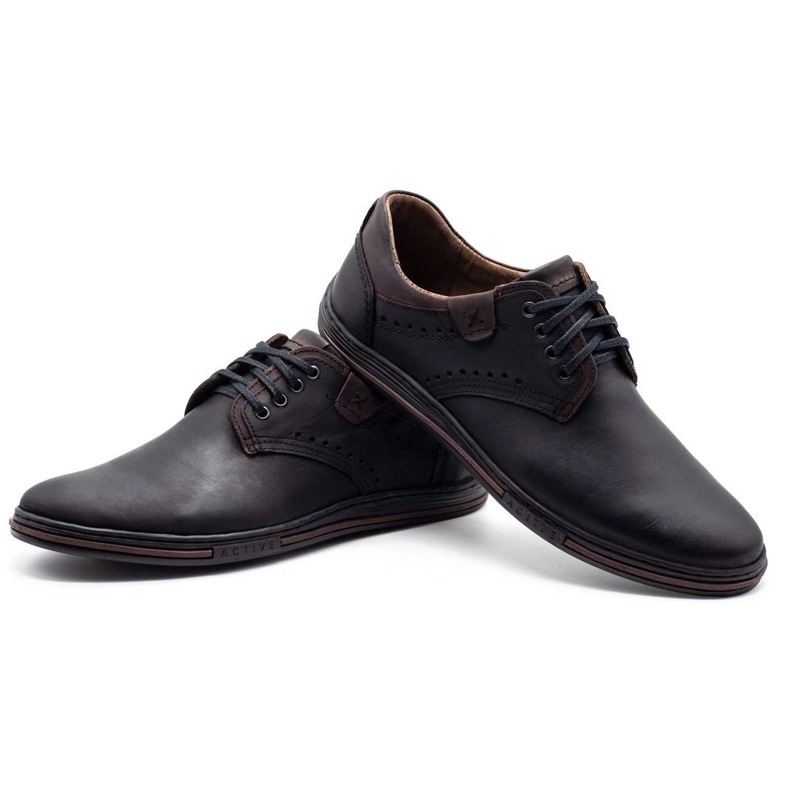 Polbut Zapatos de cuero para hombres casuales 402 negro 4