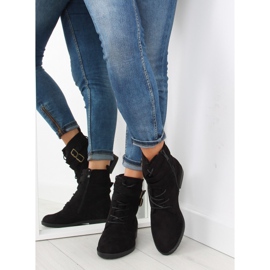 Botas con cordones ante negro H7187 negro 6