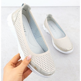 Ballerinas de cuero Openwork Comfort Beige Vinceza 95323 1