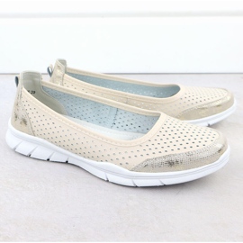 Ballerinas de cuero Openwork Comfort Beige Vinceza 95323 2