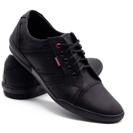 Polbut Zapatos casual hombre R3 Perforation Black negro 5