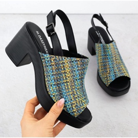 Sandalias de mujeres en la trenza M. Daszyński después de MR23126-7 azul 1