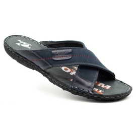 Kampol Zapatilla piel hombre 200 / N azul marino 1