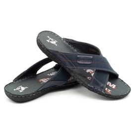 Kampol Zapatilla piel hombre 200 / N azul marino 3