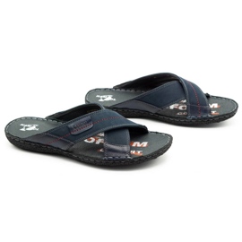 Kampol Zapatilla piel hombre 200 / N azul marino 4