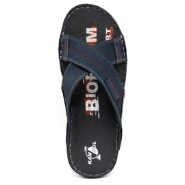 Kampol Zapatilla piel hombre 200 / N azul marino 7