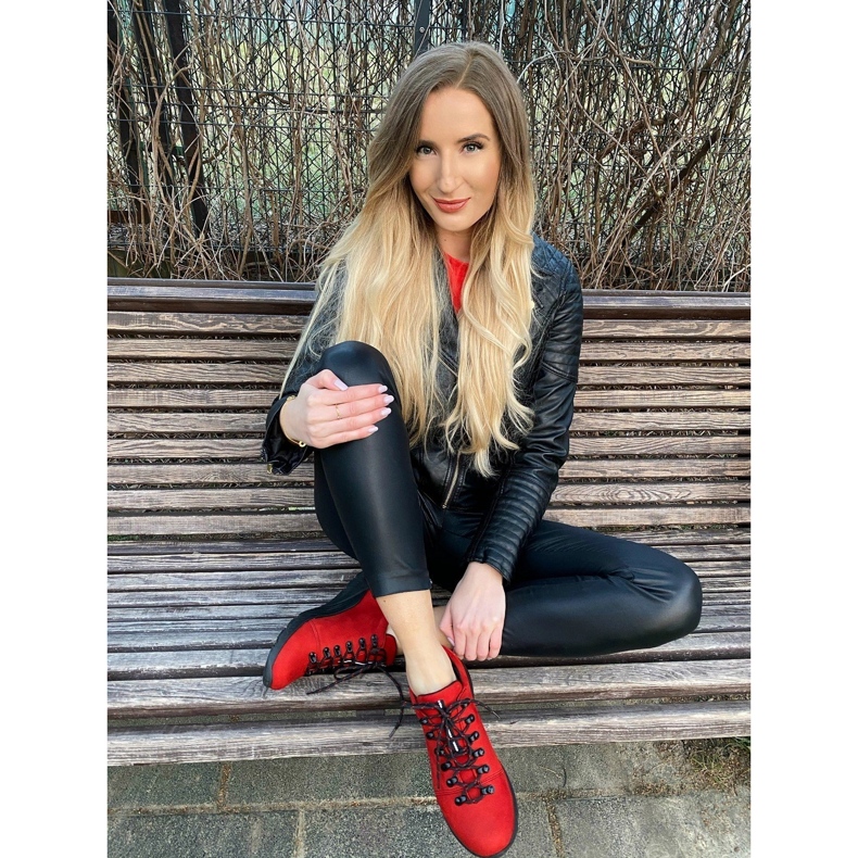 ButBal Zapatillas de trekking mujer 674BB rojo 2