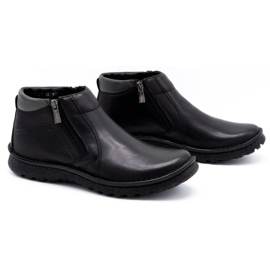 Kampol Zapatos hombre botines piel 130KA negro 4