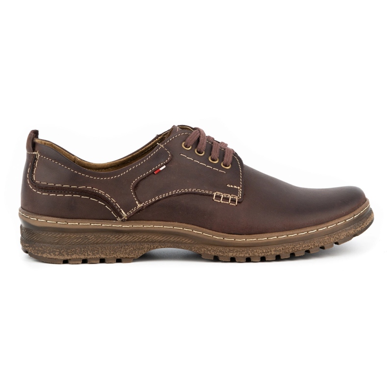 Olivier Zapatos casual de hombre en piel 221GT marrón 1