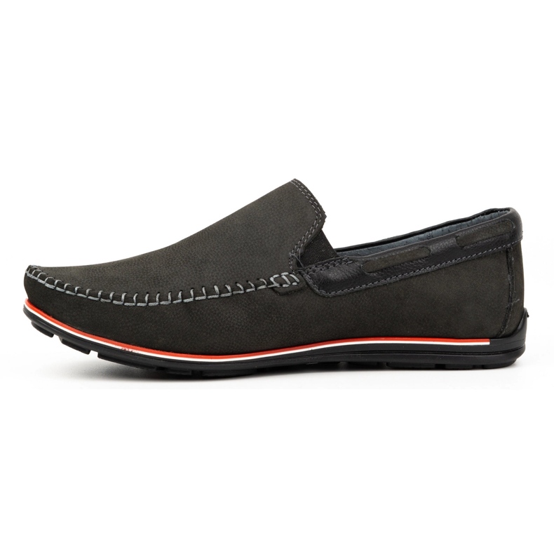 KOMODO Mocasines de piel 920K para hombre, negro 1