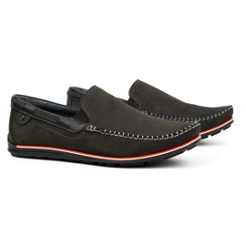KOMODO Mocasines de piel 920K para hombre, negro 2
