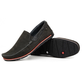 KOMODO Mocasines de piel 920K para hombre, negro 3