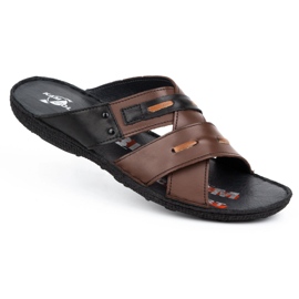 Kampol Babuchas hombre piel 201/55 cara marron marrón 1