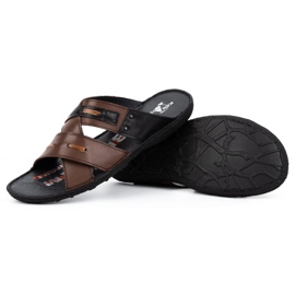 Kampol Babuchas hombre piel 201/55 cara marron marrón 3