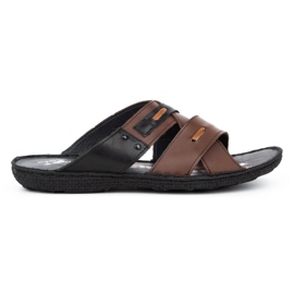 Kampol Babuchas hombre piel 201/55 cara marron marrón 4