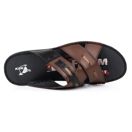 Kampol Babuchas hombre piel 201/55 cara marron marrón 7