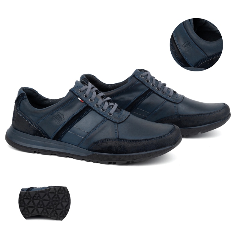 Olivier Zapatos con cordones hombre piel Sport Style 310GT azul 1