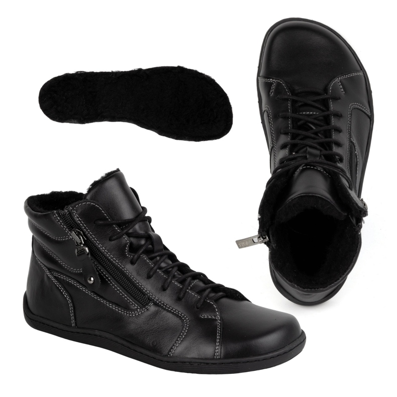 Olivier Zapatos mujer minimalistas descalzos piel invierno 1261 negro 2