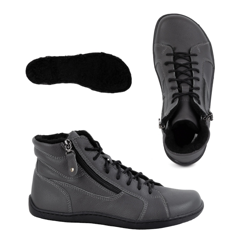 Olivier Zapatos mujer minimalistas descalzos piel invierno 1261 gris 1