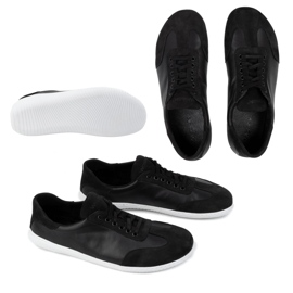 WASAK Zapatos de cuero minimalista de hombres descalzos 0742W Negro 3