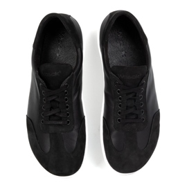 WASAK Zapatos de cuero minimalista de hombres descalzos 0742W Negro 2