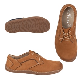 Olivier Zapatos de cuero minimalistas de mujer descalzo 1082 marrón nubuk 1